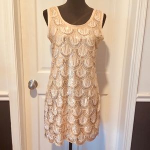 NWT Papillon Scalloped Sequin Sleeveless Dress